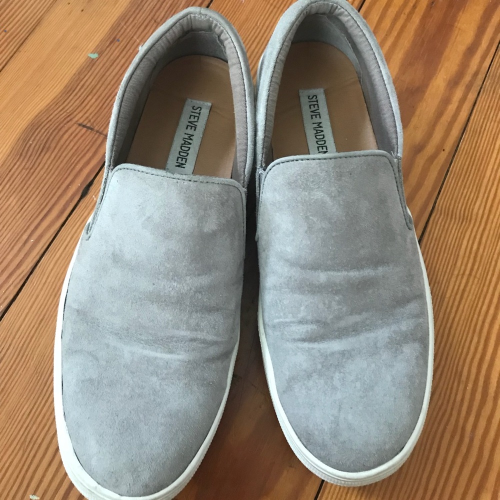 Grey Steve Madden slip on sneakers